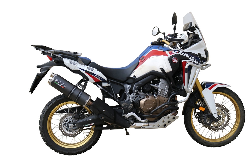 Egzoz ile uyumlu Honda Crf 1000 L Africa Twin 2015-2017, Dual Poppy, Egzoz yasal, onaylı, çıkarılabilir db killer ve bağlantı borulu susturucu 