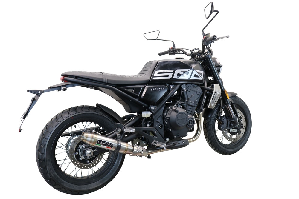 Egzoz ile uyumlu Brixton CroSsfire 500 X 2022-2023, Deeptone Inox, Egzoz yasal, onaylı, çıkarılabilir db killer ve bağlantı borulu susturucu 