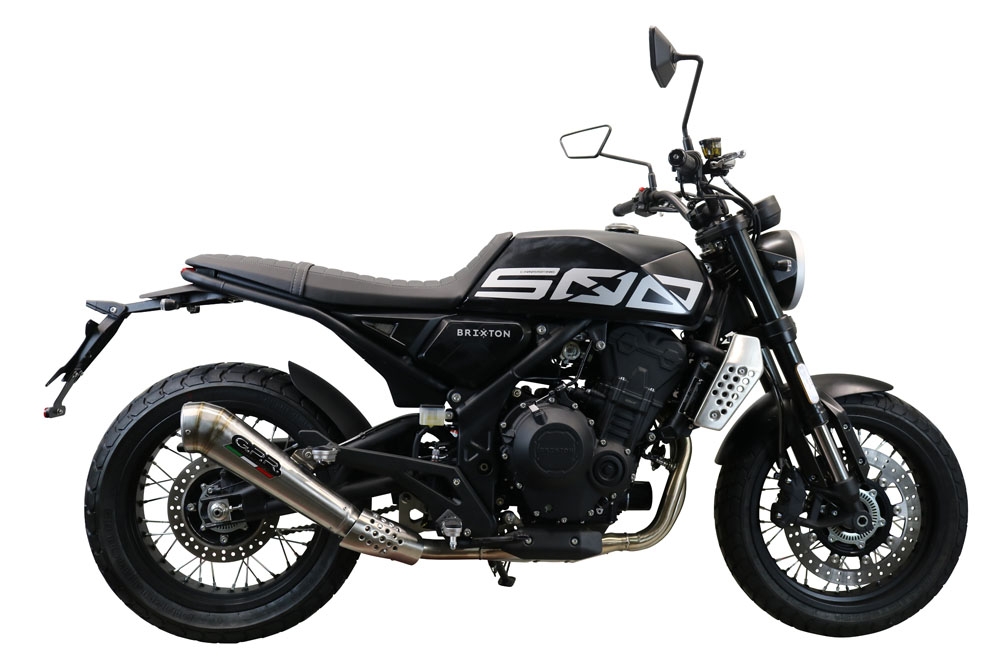 Egzoz ile uyumlu Brixton CroSsfire 500 X 2022-2023, Powercone Evo, Egzoz yasal, onaylı, çıkarılabilir db killer ve bağlantı borulu susturucu 