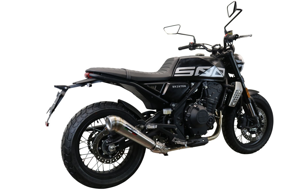 Egzoz ile uyumlu Brixton CroSsfire 500 X 2022-2023, Powercone Evo, Egzoz yasal, onaylı, çıkarılabilir db killer ve bağlantı borulu susturucu 