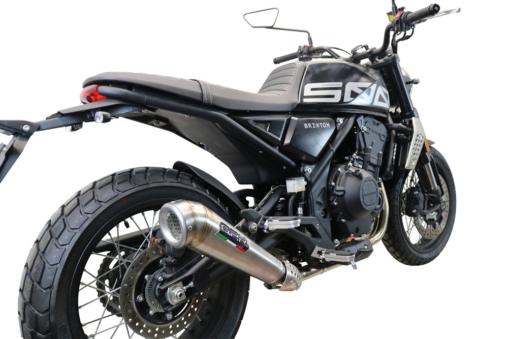 Egzoz ile uyumlu Brixton CroSsfire 500 X 2022-2023, Powercone Evo, Egzoz yasal, onaylı, çıkarılabilir db killer ve bağlantı borulu susturucu 