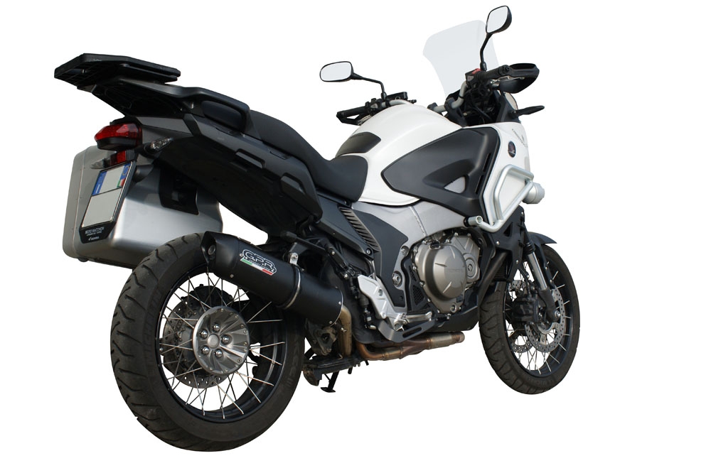 Egzoz ile uyumlu Honda VFR1200X Crosstourer 2011-2016, Furore Nero, Egzoz yasal, onaylı, çıkarılabilir db killer ve bağlantı borulu susturucu 