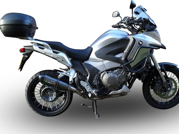 GPR exhaust compatible with  Honda VFR1200X Crosstourer 2011-2016, New Grand Prix Evo Titanium, Homologated legal slip-on exhaust including removable db killer and link pipe 