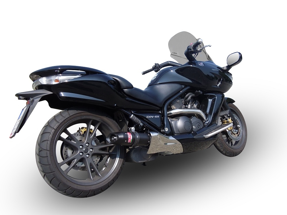 Exhaust compatible with Honda Dn-01 2008-2010, Furore Nero, Homologated legal slip-on exhaust including removable db killer and link pipe 