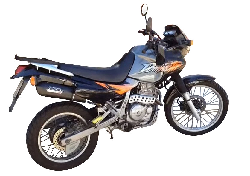 Exhaust compatible with Honda Dominator Nx 650 1988-2001, Furore Poppy, Homologated legal mid-full system exhaust including removable db killer 