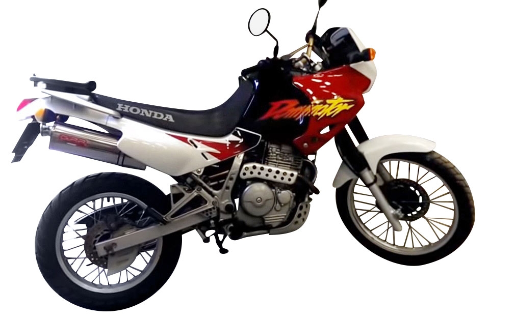 Exhaust compatible with Honda Dominator Nx 650 1988-2001, Trioval, Homologated legal mid-full system exhaust including removable db killer 