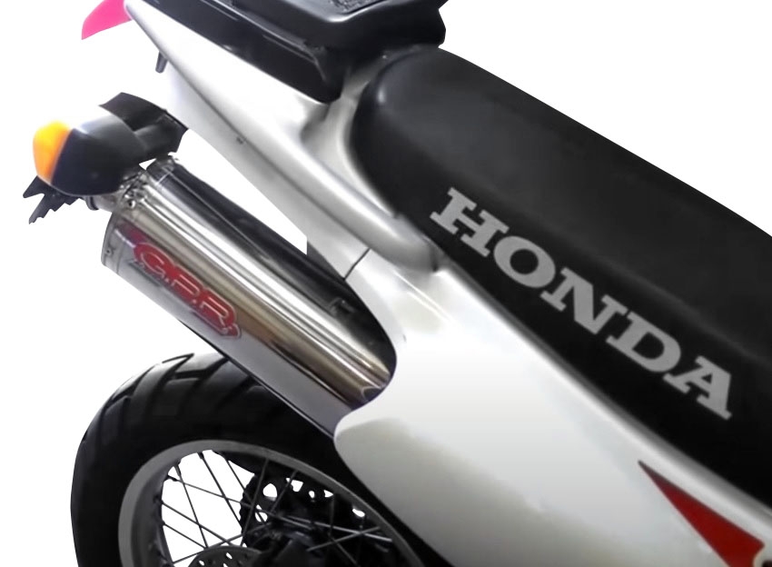 Exhaust compatible with Honda Dominator Nx 650 1988-2001, Trioval, Homologated legal mid-full system exhaust including removable db killer 