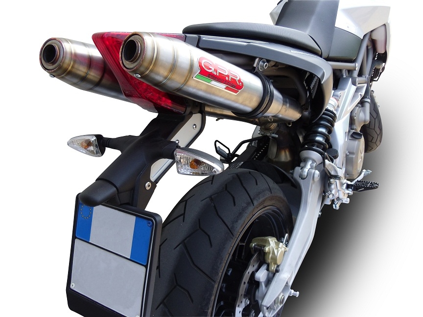 Egzoz ile uyumlu Aprilia Shiver 750 Gt 2007-2016, Deeptone Inox, Yarış Sistemi Double Susturucu ve özel bağlantı borusu 