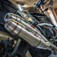 Exhaust compatible with Ducati Scrambler 800 2017-2020, Deeptone Inox, Dual slip-on exhaust legal for UK and non-EU countries including removable db killers and link pipes 