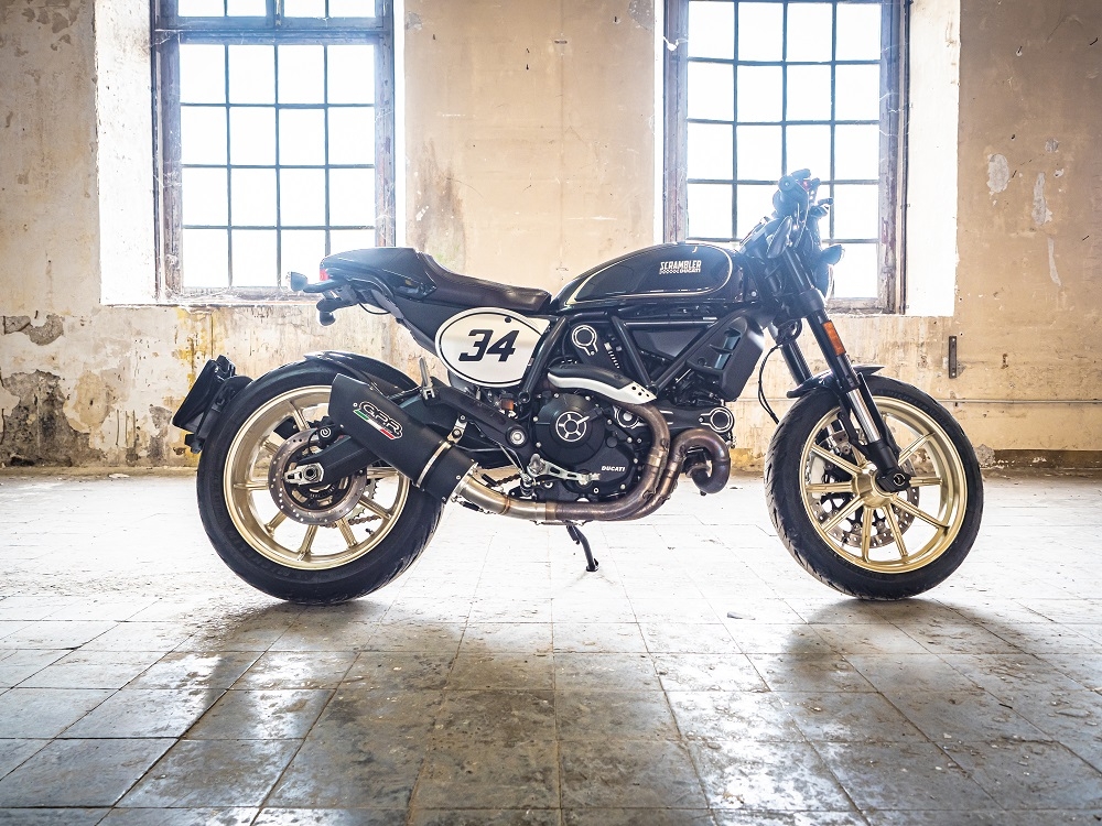 Egzoz ile uyumlu Ducati Scrambler 800 2015-2016, Furore Nero, Egzoz yasal, onaylı, çıkarılabilir db killer ve bağlantı borulu susturucu 