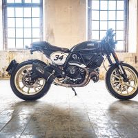 Egzoz ile uyumlu Ducati Scrambler 800 2015-2016, Furore Nero, Egzoz yasal, onaylı, çıkarılabilir db killer ve bağlantı borulu susturucu 