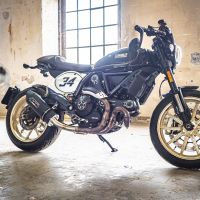 Egzoz ile uyumlu Ducati Scrambler 800 2015-2016, Furore Nero, Egzoz yasal, onaylı, çıkarılabilir db killer ve bağlantı borulu susturucu 