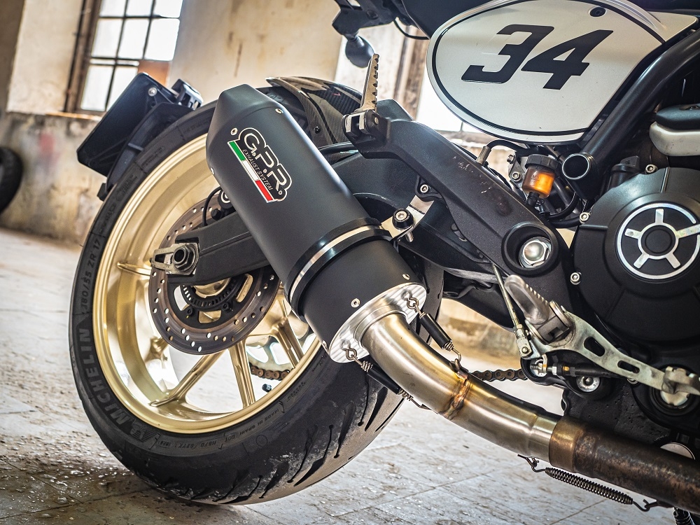 Egzoz ile uyumlu Ducati Scrambler 800 2015-2016, Furore Nero, Egzoz yasal, onaylı, çıkarılabilir db killer ve bağlantı borulu susturucu 