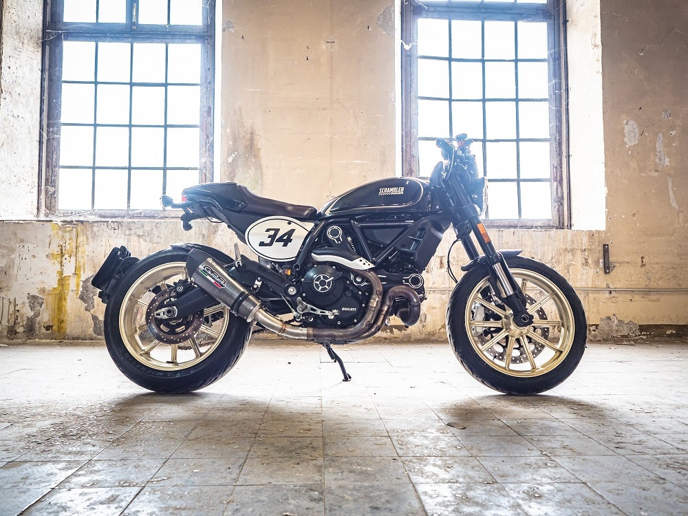 GPR exhaust compatible with  Ducati Scrambler 800  2015-2016, New Grand Prix Evo Poppy, Homologated legal slip-on exhaust including removable db killer and link pipe 