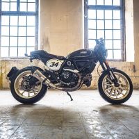 GPR exhaust compatible with  Ducati Scrambler 800  2017-2020, New Grand Prix Evo Titanium, Slip-on exhaust legal for UK and non-EU markets including link pipe and removable db killer 
