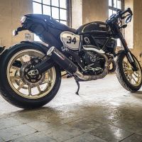Egzoz ile uyumlu Ducati Scrambler 800 2015-2016, M3 Black Titanium, Egzoz yasal, onaylı, çıkarılabilir db killer ve bağlantı borulu susturucu 