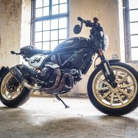 Egzoz ile uyumlu Ducati Scrambler 800 2015-2016, M3 Black Titanium, Egzoz yasal, onaylı, çıkarılabilir db killer ve bağlantı borulu susturucu 