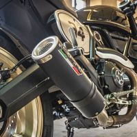 Egzoz ile uyumlu Ducati Scrambler 800 2015-2016, M3 Black Titanium, Egzoz yasal, onaylı, çıkarılabilir db killer ve bağlantı borulu susturucu 