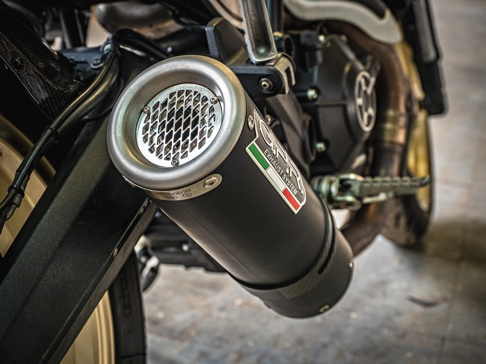 Egzoz ile uyumlu Ducati Scrambler 800 2015-2016, M3 Black Titanium, Egzoz yasal, onaylı, çıkarılabilir db killer ve bağlantı borulu susturucu 