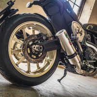 Exhaust compatible with Ducati Scrambler 800 2017-2020, M3 Inox , Slip-on exhaust legal for UK and non-EU markets including link pipe and removable db killer 