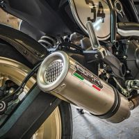 Exhaust compatible with Ducati Scrambler 800 2015-2016, M3 Titanium Natural, Homologated legal slip-on exhaust including removable db killer and link pipe 