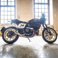 Egzoz ile uyumlu Ducati Scrambler 800 2015-2016, Powercone Evo, Egzoz yasal, onaylı, çıkarılabilir db killer ve bağlantı borulu susturucu 