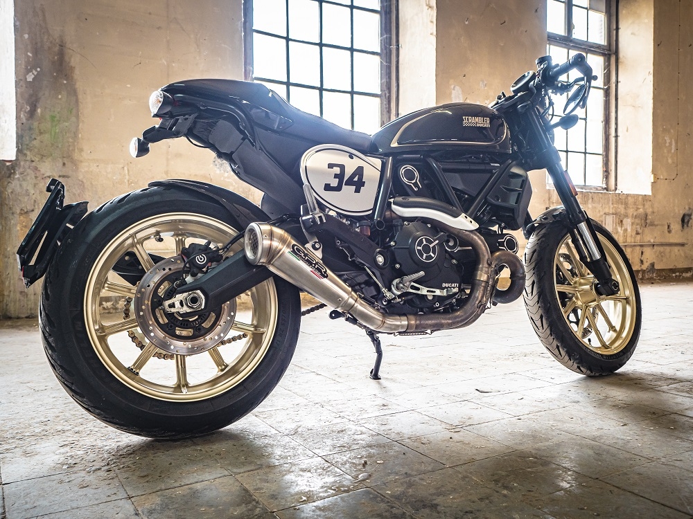 Egzoz ile uyumlu Ducati Scrambler 800 2015-2016, Powercone Evo, Egzoz yasal, onaylı, çıkarılabilir db killer ve bağlantı borulu susturucu 