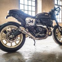 Egzoz ile uyumlu Ducati Scrambler 800 2015-2016, Powercone Evo, Egzoz yasal, onaylı, çıkarılabilir db killer ve bağlantı borulu susturucu 