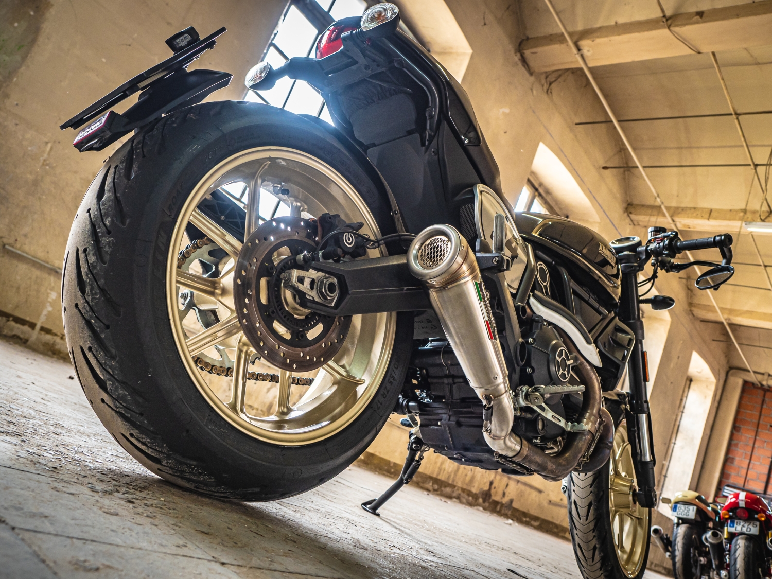 Egzoz ile uyumlu Ducati Scrambler 800 2015-2016, Powercone Evo, Egzoz yasal, onaylı, çıkarılabilir db killer ve bağlantı borulu susturucu 