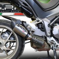 GPR exhaust compatible with  Ducati Multistrada 1260 2018-2020, New Grand Prix Evo Titanium, Homologated legal slip-on exhaust including removable db killer and link pipe 