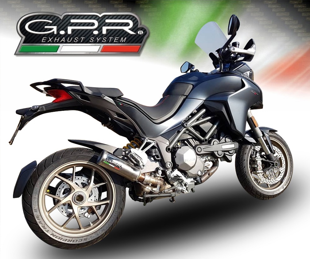 Egzoz ile uyumlu Ducati Multistrada 1260 2018-2020, M3 Titanium Natural, Egzoz yasal, onaylı, çıkarılabilir db killer ve bağlantı borulu susturucu 