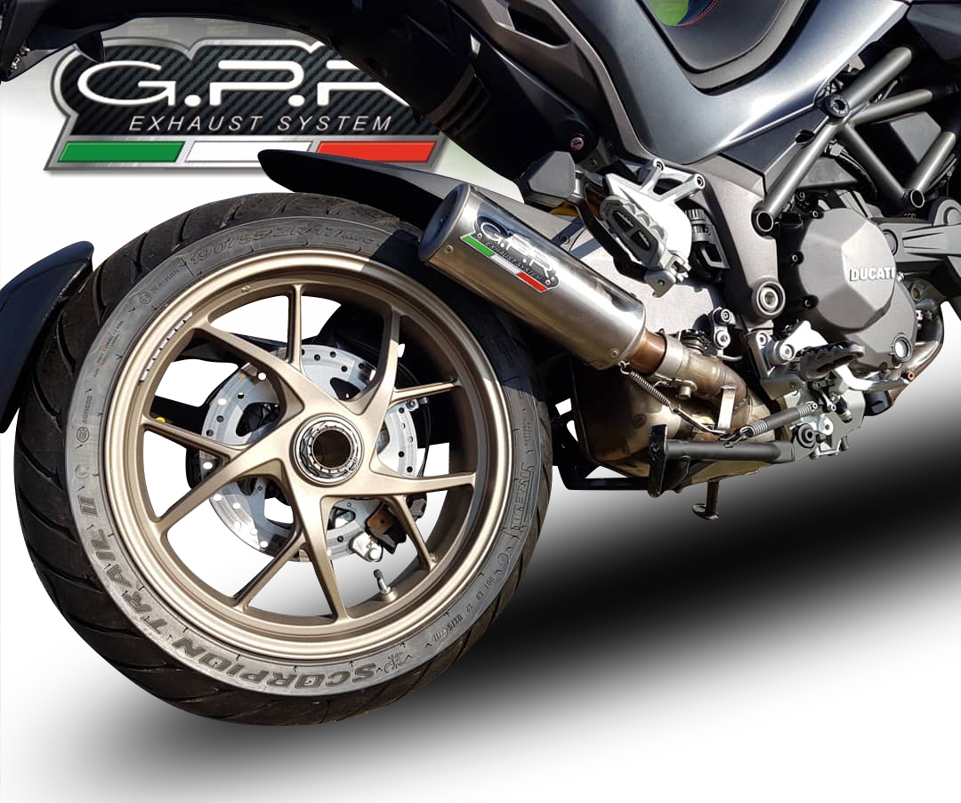 Egzoz ile uyumlu Ducati Multistrada 1260 2018-2020, M3 Titanium Natural, Egzoz yasal, onaylı, çıkarılabilir db killer ve bağlantı borulu susturucu 