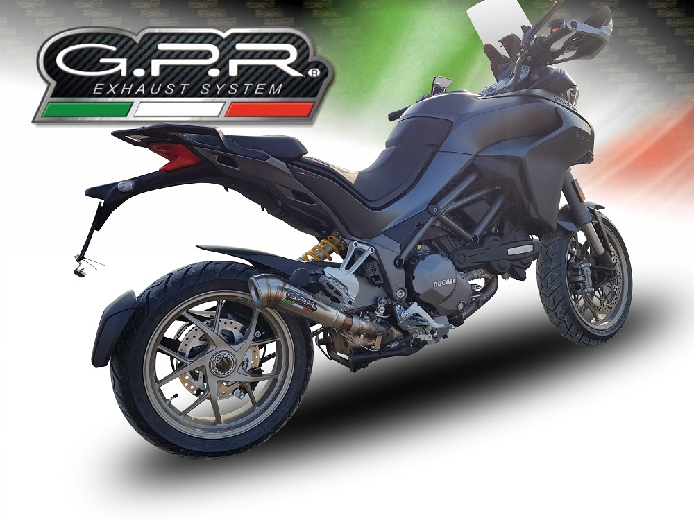 Egzoz ile uyumlu Ducati Multistrada 1260 2018-2020, Powercone Evo, Egzoz yasal, onaylı, çıkarılabilir db killer ve bağlantı borulu susturucu 
