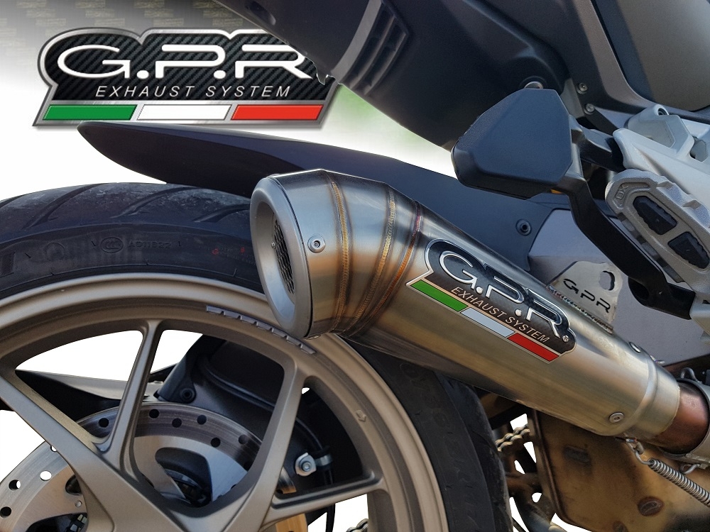 Egzoz ile uyumlu Ducati Multistrada 1260 2018-2020, Powercone Evo, Egzoz yasal, onaylı, çıkarılabilir db killer ve bağlantı borulu susturucu 