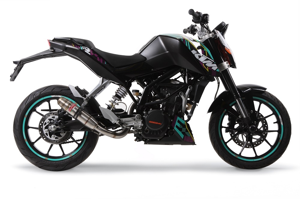 Egzoz ile uyumlu Ktm Duke 200 2012-2020, Deeptone Inox, Egzoz yasal, onaylı, çıkarılabilir db killer ve bağlantı borulu susturucu 