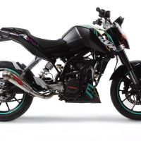 Egzoz ile uyumlu Ktm Duke 125 2011-2016, Powercone Evo, Onaylı egzoz, bağlantı borusu ve çıkarılabilir db öldürücü dahil Avrupa DIŞI pazarlar için yasal 