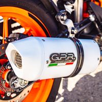 Egzoz ile uyumlu Ktm Rc 390 2017-2020, Albus Evo4, Egzoz yasal, onaylı, çıkarılabilir db killer ve bağlantı borulu susturucu 