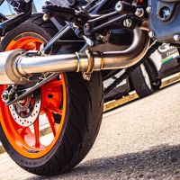 Egzoz ile uyumlu Ktm Rc 390 2017-2020, Albus Evo4, Egzoz yasal, onaylı, çıkarılabilir db killer ve bağlantı borulu susturucu 