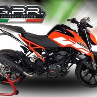 GPR exhaust compatible with  Ktm Duke 390 2017-2020, New Grand Prix Evo Black Titanium, Homologated legal slip-on exhaust including removable db killer and link pipe 