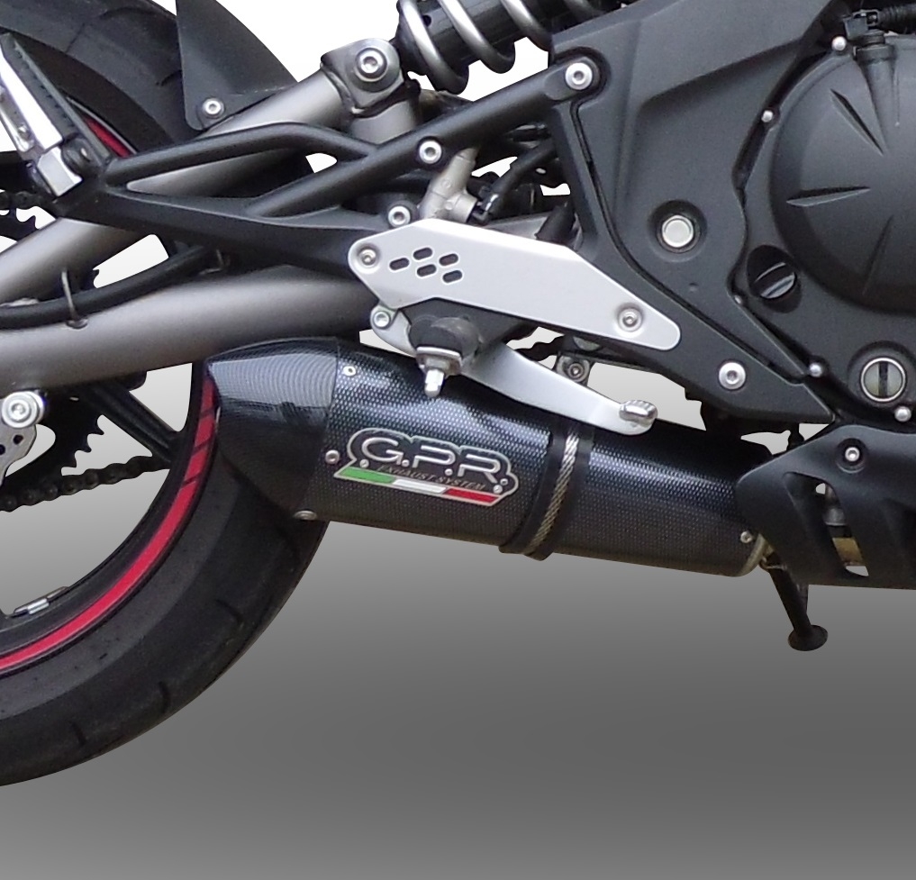 GPR exhaust compatible with  Cf Moto Nk 650 2012-2016, New Grand Prix Evo Poppy, Homologated legal slip-on exhaust including removable db killer and link pipe 