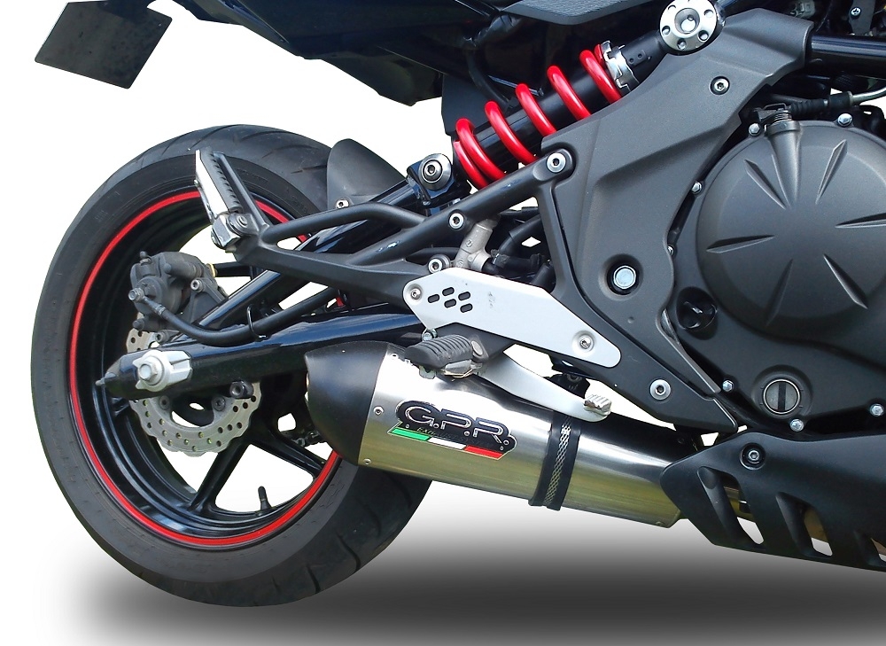 GPR exhaust compatible with  Cf Moto Nk 650 2012-2016, New Grand Prix Evo Titanium, Homologated legal slip-on exhaust including removable db killer and link pipe 