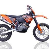 GPR exhaust compatible with  Ktm XCF-W 350 2012-2016, New Grand Prix Evo Titanium, Homologated legal slip-on exhaust including removable db killer and link pipe 