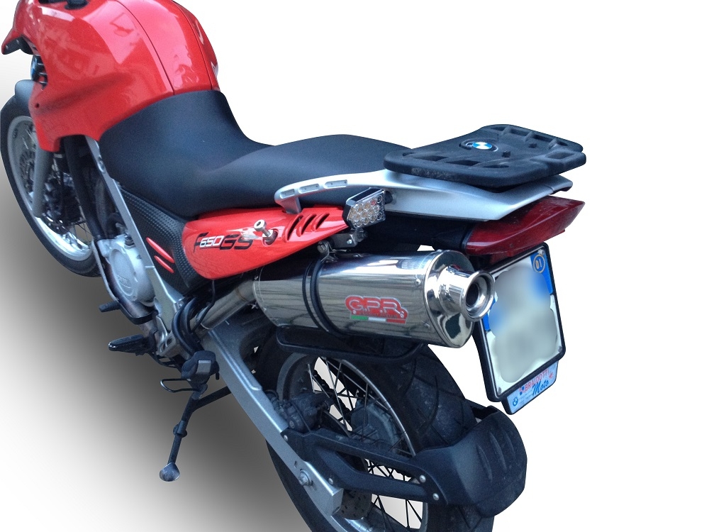 Exhaust compatible with Bmw F 650 Gs 2004-2013, Trioval, Homologated legal slip-on exhaust including removable db killer and link pipe 