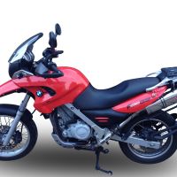 Exhaust compatible with Bmw F 650 Gs 2004-2013, Trioval, Homologated legal slip-on exhaust including removable db killer and link pipe 