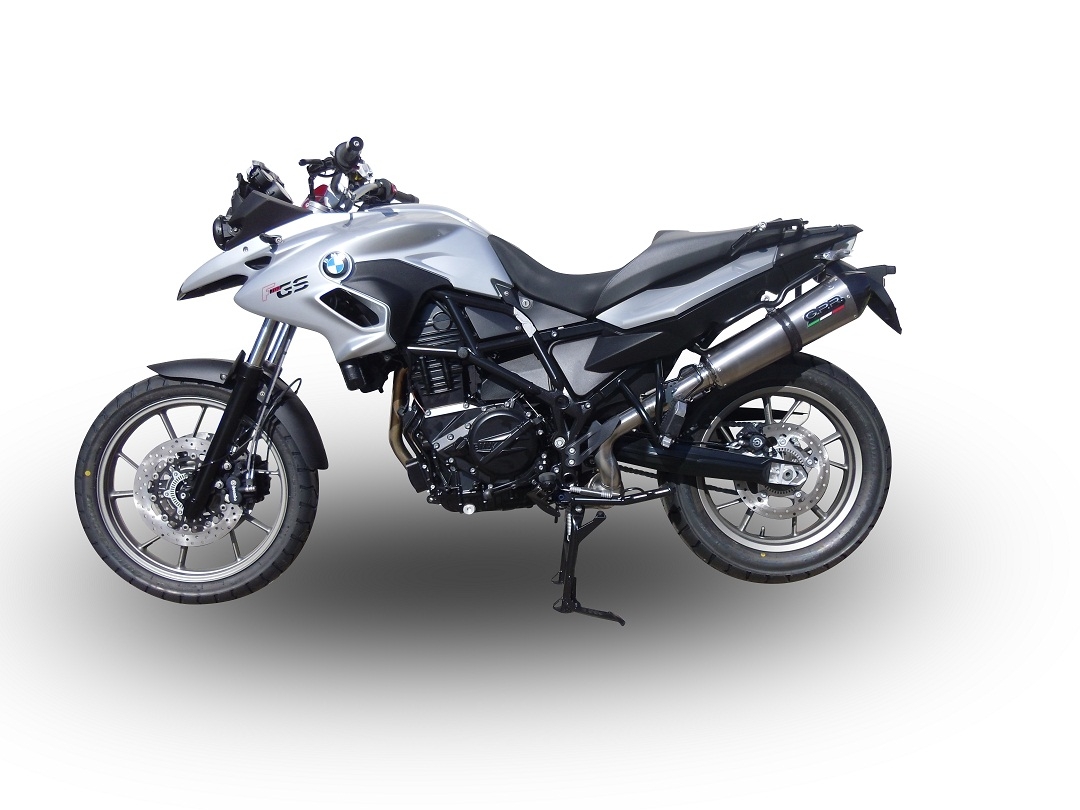 GPR exhaust compatible with  Bmw F 700 Gs 2011-2015, New Grand Prix Evo Titanium, Homologated legal slip-on exhaust including removable db killer and link pipe 