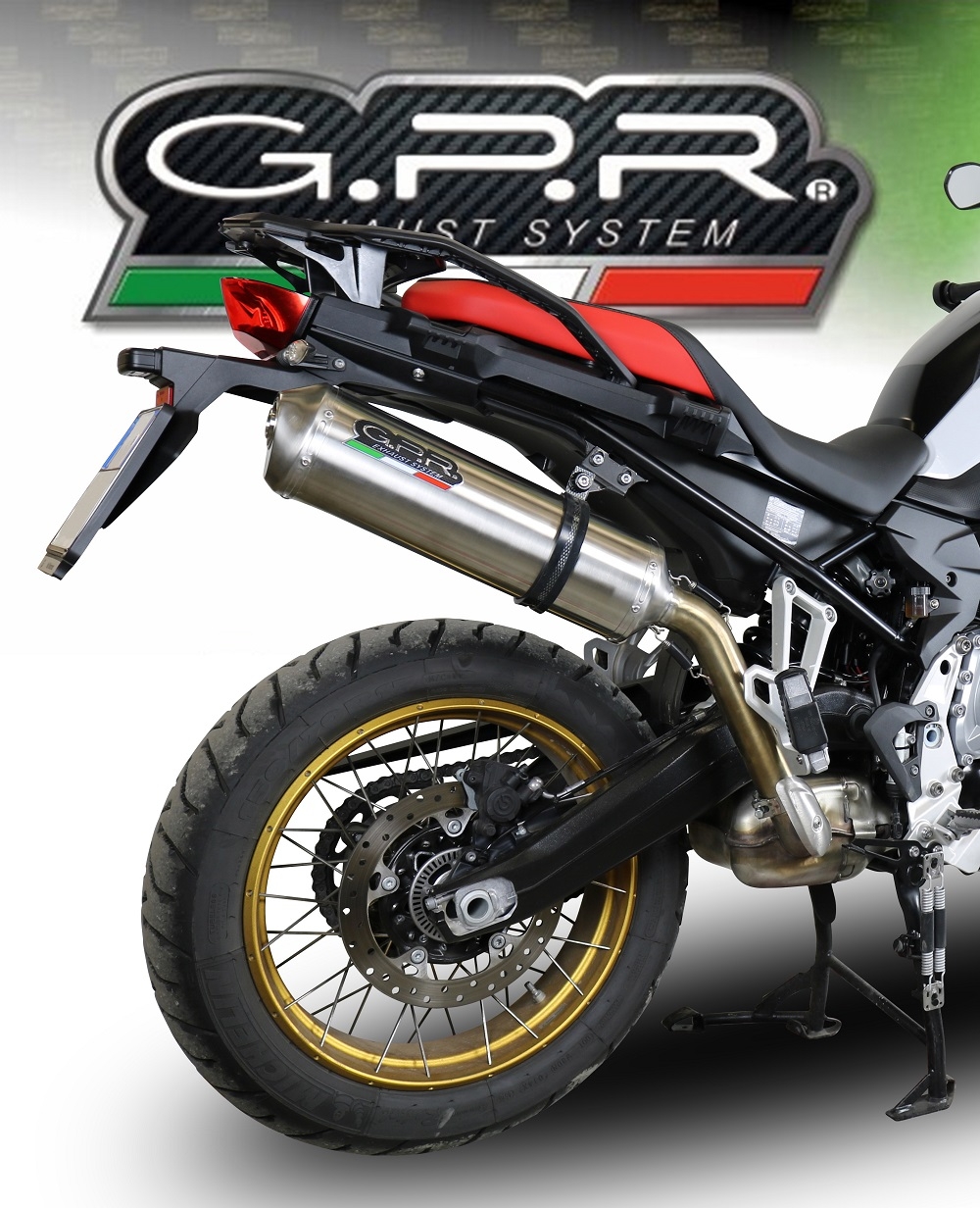Egzoz ile uyumlu Bmw F 750 Gs 2018-2020, Satinox, Egzoz yasal, onaylı, çıkarılabilir db killer ve bağlantı borulu susturucu 