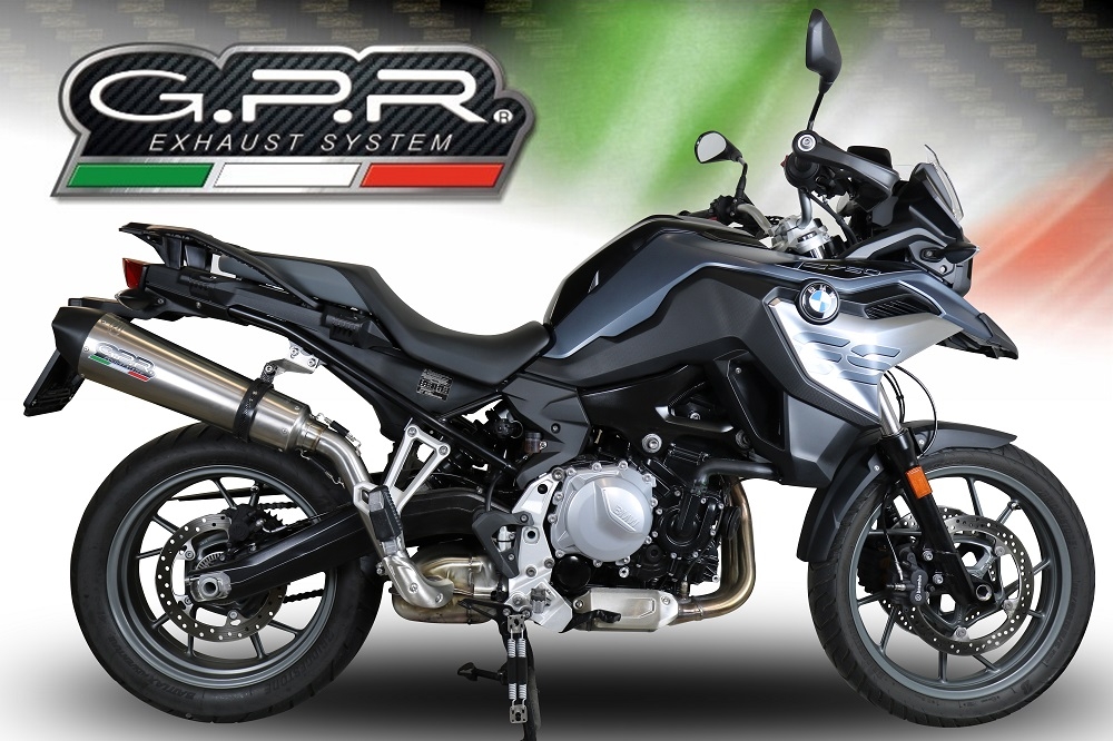 GPR exhaust compatible with  Bmw F 750 Gs 2021-2024, New Grand Prix Evo Titanium, Homologated legal slip-on exhaust including removable db killer and link pipe 