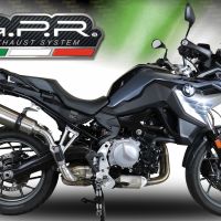 GPR exhaust compatible with  Bmw F 750 Gs 2021-2024, New Grand Prix Evo Titanium, Homologated legal slip-on exhaust including removable db killer and link pipe 
