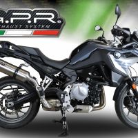 Egzoz ile uyumlu Bmw F 750 Gs 2018-2020, Satinox, Egzoz yasal, onaylı, çıkarılabilir db killer ve bağlantı borulu susturucu 