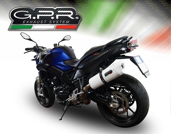 Egzoz ile uyumlu Bmw F 800 R 2009-2014, Albus Ceramic, Egzoz yasal, onaylı, çıkarılabilir db killer ve bağlantı borulu susturucu 